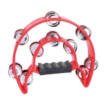 GP-TAMB2R Heavy Duty Half-Moon Tambourine with Inside Row - Red image