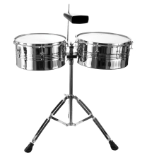GP-TIMBALEC Timbale Set (13 & 14 inch) with Stand & Cowbell – Chrome image