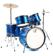 GP-JR5BL Junior 5-Piece Drum Kit (Blue) with Cymbals and Hardware image