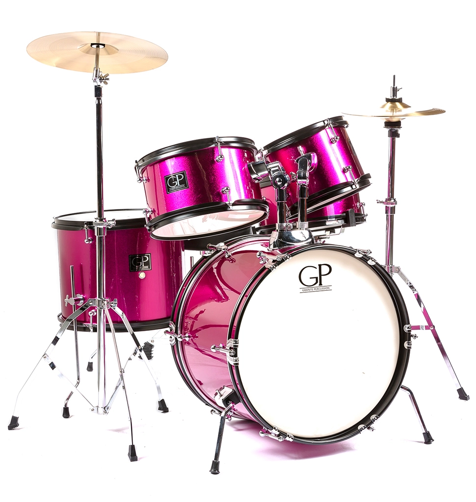 GP-JR5PK Junior 5-Piece Drum Kit (Pink) with Cymbals and Hardware image